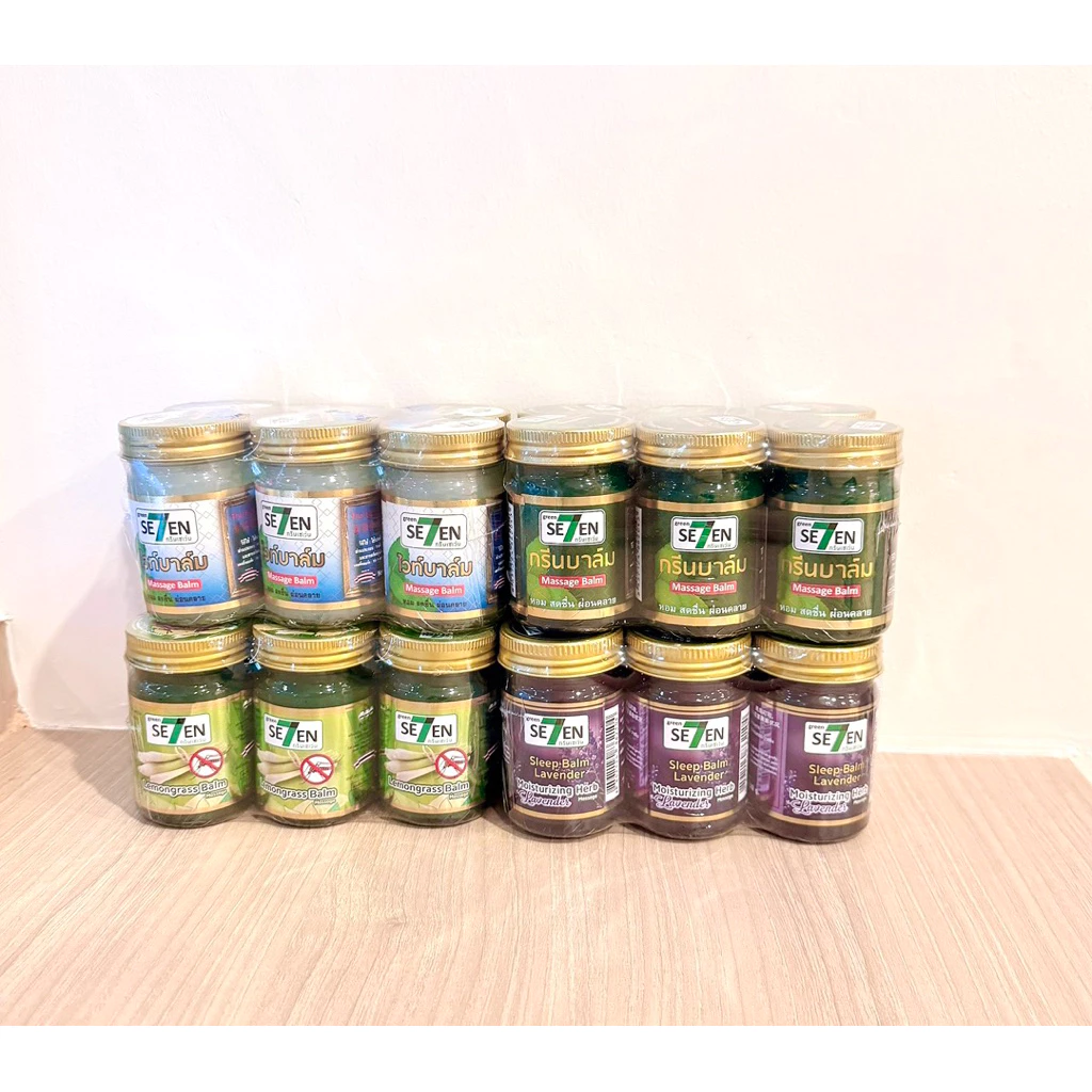 GreenSevenBlamบาล์มนวดผิวกายเพื่อผ่อนคลายมี4กลิ่น (1แพ็คมี6ชิ้น)
