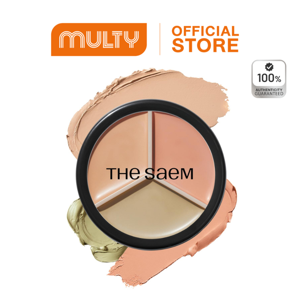The Saem-Cover Perfection Triple Pot Concealer คอนซีลเลอร์ตลับ ปกปิดริ้วรอย เรียบเนียน
