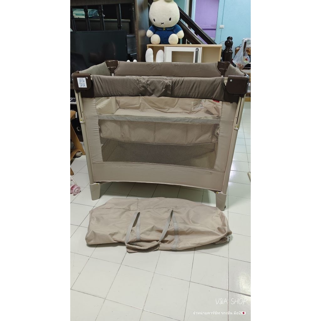 เตียงนอนเด็กเปลเพน ยี่ห้อ APRICA Coconel Air สีครีม-น้ำตาล ✳️สภาพใหม่มากๆค่ะ✳️