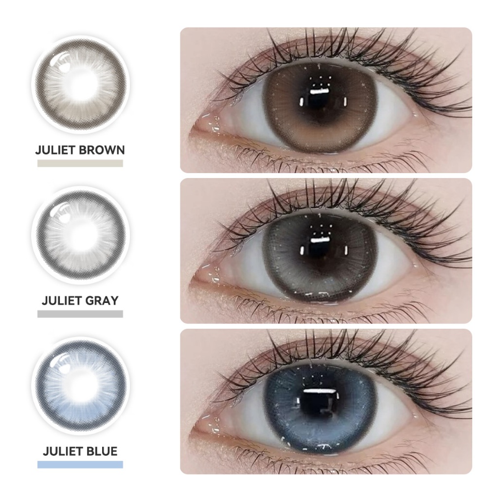 【2คู่แถมเครื่องสำอาง】คอนแทคเลนส์ Midroo 0.00-6.00 รุ่นพิเศษ ตาประกาย Juliet Lens-14.2มม รายเดือน เลนส์ค่าสายตาส