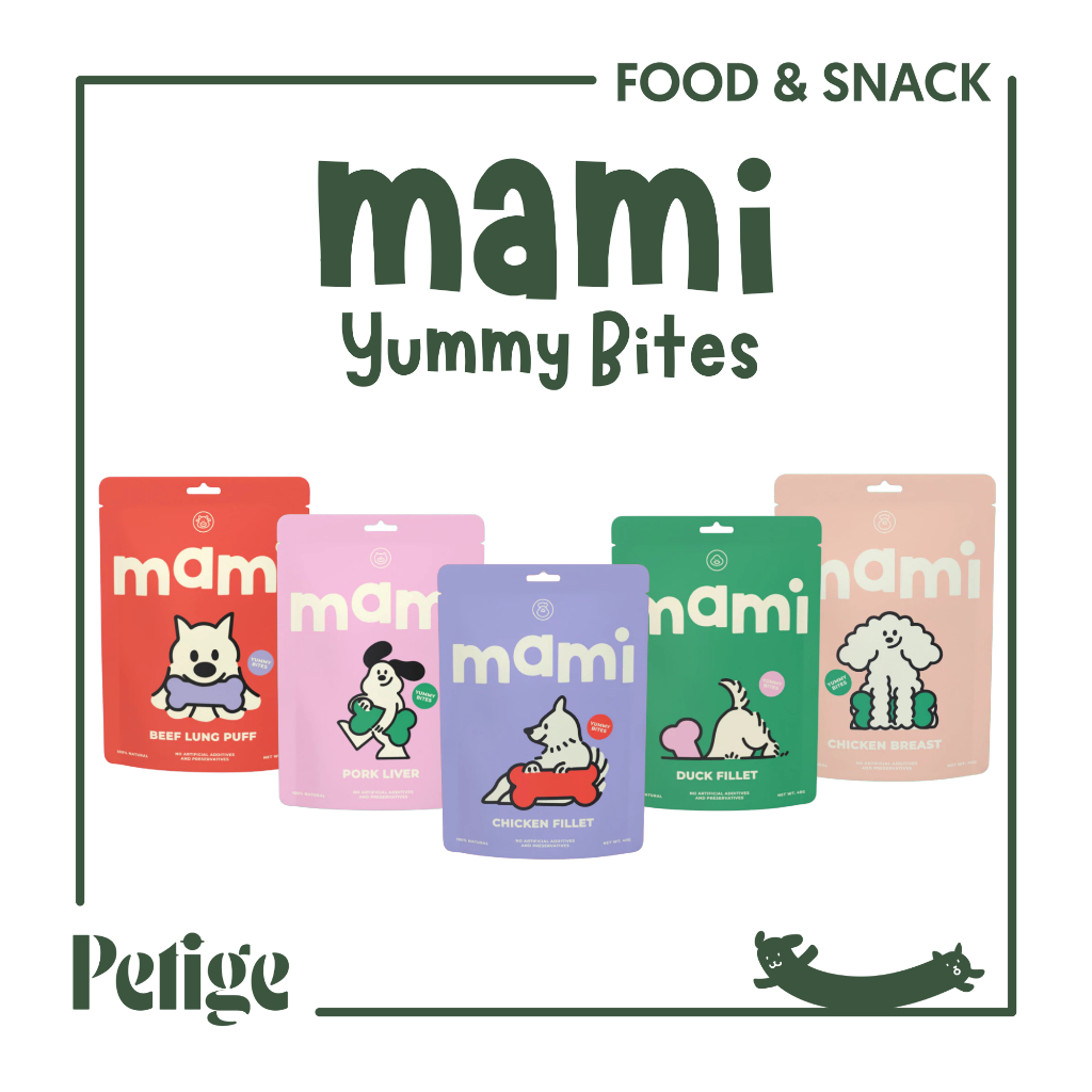 MAMI Yummy Bites เนื้อสัตว์อบแห้ง ขนมทานเล่นสำหรับสัตว์เลี้ยง
