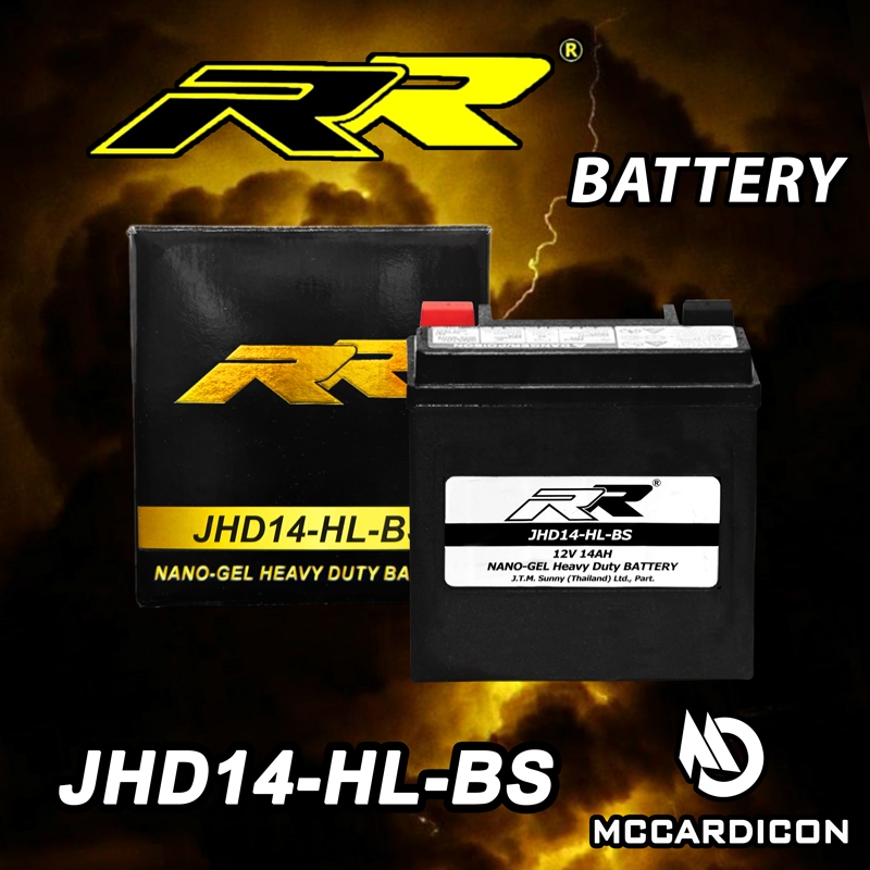 แบตเตอรี่ RR JHD14-HL-BS สำหรับ Harley Davidson Street750, Sportster, Sportster S, Pan America