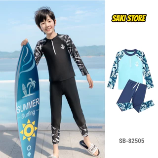 Saki Swimwear ชุดว่ายน้ำเด็กผู้ชาย รุ่น SB-82503 ชุดว่ายน้ำ กันแดด ระบายอากาศได้ดี ชุดว่ายน้ำสำหรับเด็ก