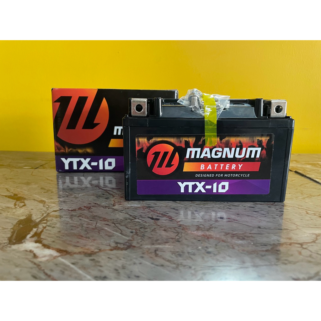 แบตเตอรี่มอเตอร์ไซค์ YTX-10 ยี่ห้อ Magnum (12V 10AH)