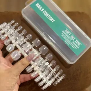 Pvc เล็บเท้า soft gel / Nails content ทรงสวย 1 กล่องมี 240 ชิ้น ต่อเนียนมาก (สีใส)