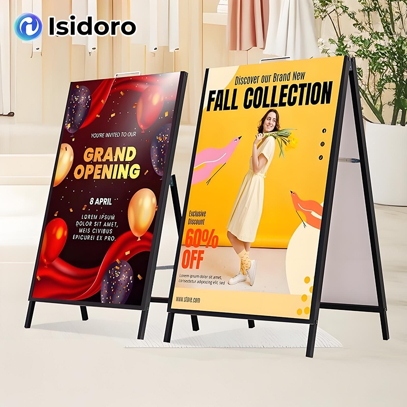 lsidoro แบนเนอร์สแตนด์ ขาตั้งป้าย พับเก็บได้ กันฝนและแสงแดดสำหรับใช้กลางแจ้ง ตกแต่งร้าน ป้ายโฆษณา สองขนาด