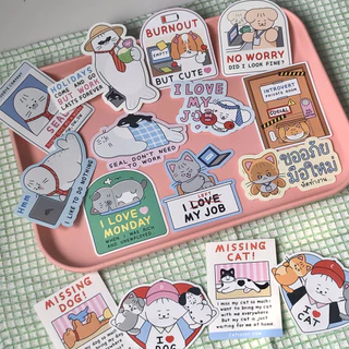 🩷 I love my job sticker 💼 สติกเกอร์ไดคัทเคลือบด้านสำหรับคนรักงาน 🤞🏻