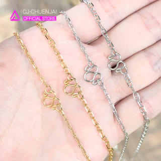 CJ สร้อยลาย GC ตัดเหลี่ยม สีเลส สแตนเลสแท้ ไม่ลอกไม่ดำ