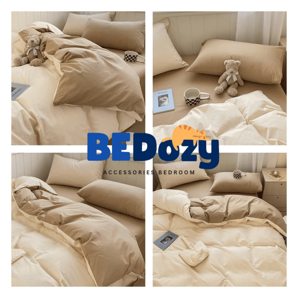 ชุดผ้าปูที่นอน สีทูโทน ขนาด 3.5 ฟุต / 5 ฟุต / 6 ฟุต ครบชุด 6 ชิ้น - รูปที่ 4