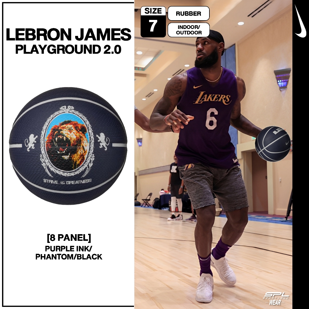 [ลิขสิทธื์แท้] Nike บาสเกตบอล Playground2.0 8P L James เบอร์ 7 N.100.4372.506 (1170)