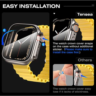 ฟิล์มกันรอยหน้าจอสำหรับเคส Apple Watch 40 มม. 44 มม. 45 มม. 41 มม. ฝาครอบ PC + ฟิล์มกระจก I Watch Series 8 7 6 5 4 พร้อม