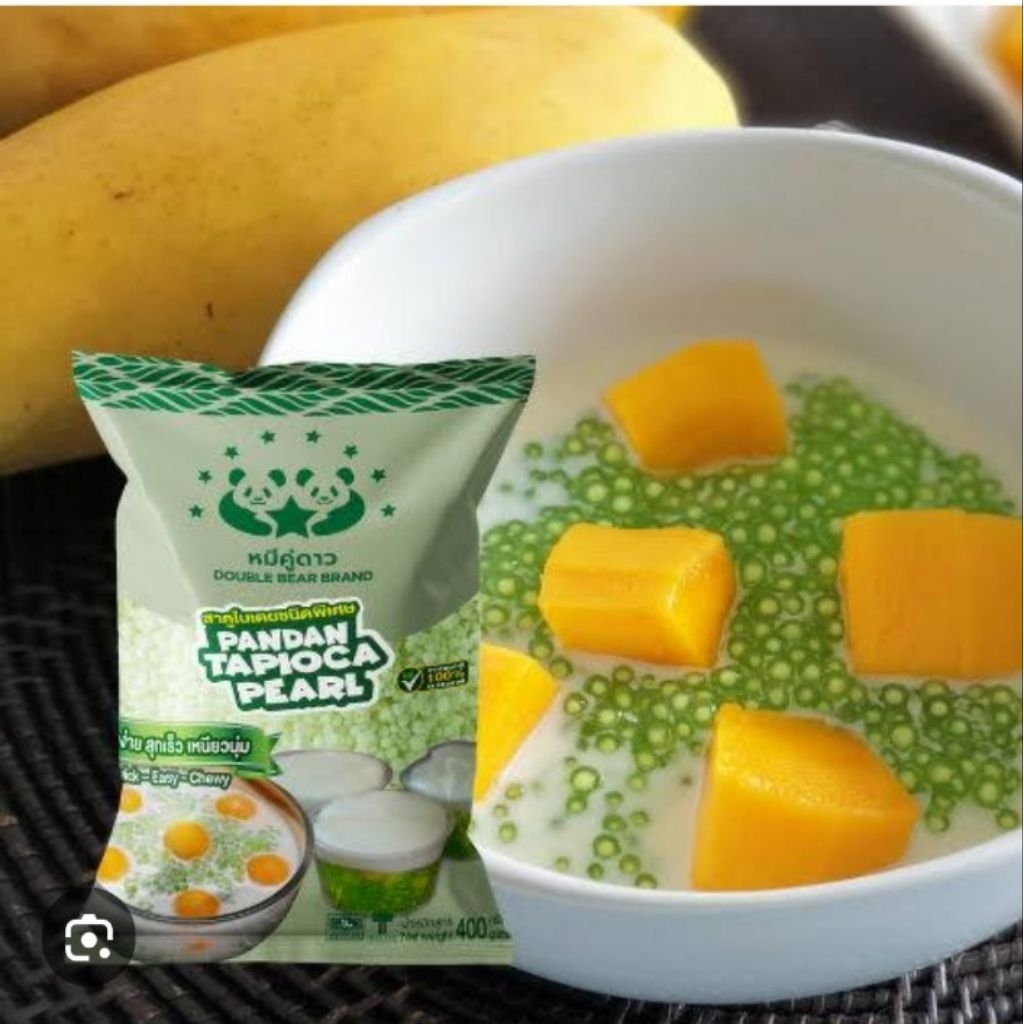 สาคูใบเตย ตราหมียกลังบรรจุ400กรัมx25ถุง