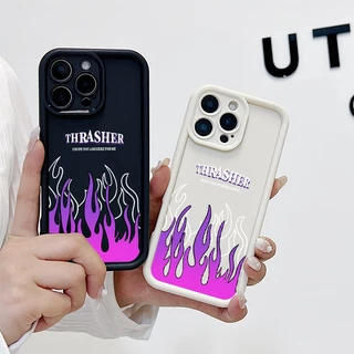 เหมาะ เคส Realme C53/C51/C51S Note 50 Note 60 7i/C17 C65 C75 5i/5S/6i/C3 กรณีโทรศัพท์แฟชั่นเคส Simple Flame