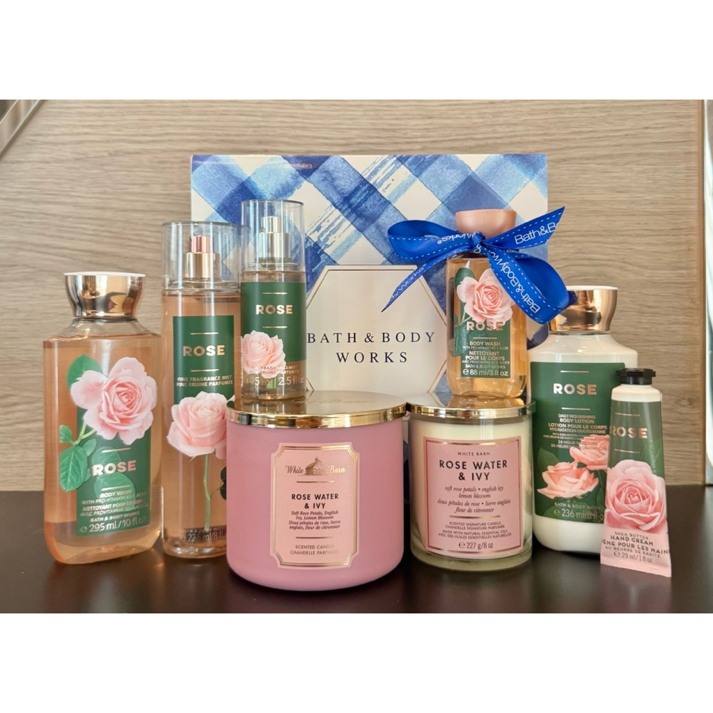 มีส่งด่วน🔴แท้💯🔴Bath and Body works กลิ่น Rose , Rose Water & IVY เทียนหอม โลชั่น bodymist shower gel