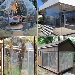 ผ้าใบกันแดดกันฝน 2-6m พลาสติกใส ผ้าใบใส ผ้าใบกันฝน 100% ผ้าใบอเนกประสงค์