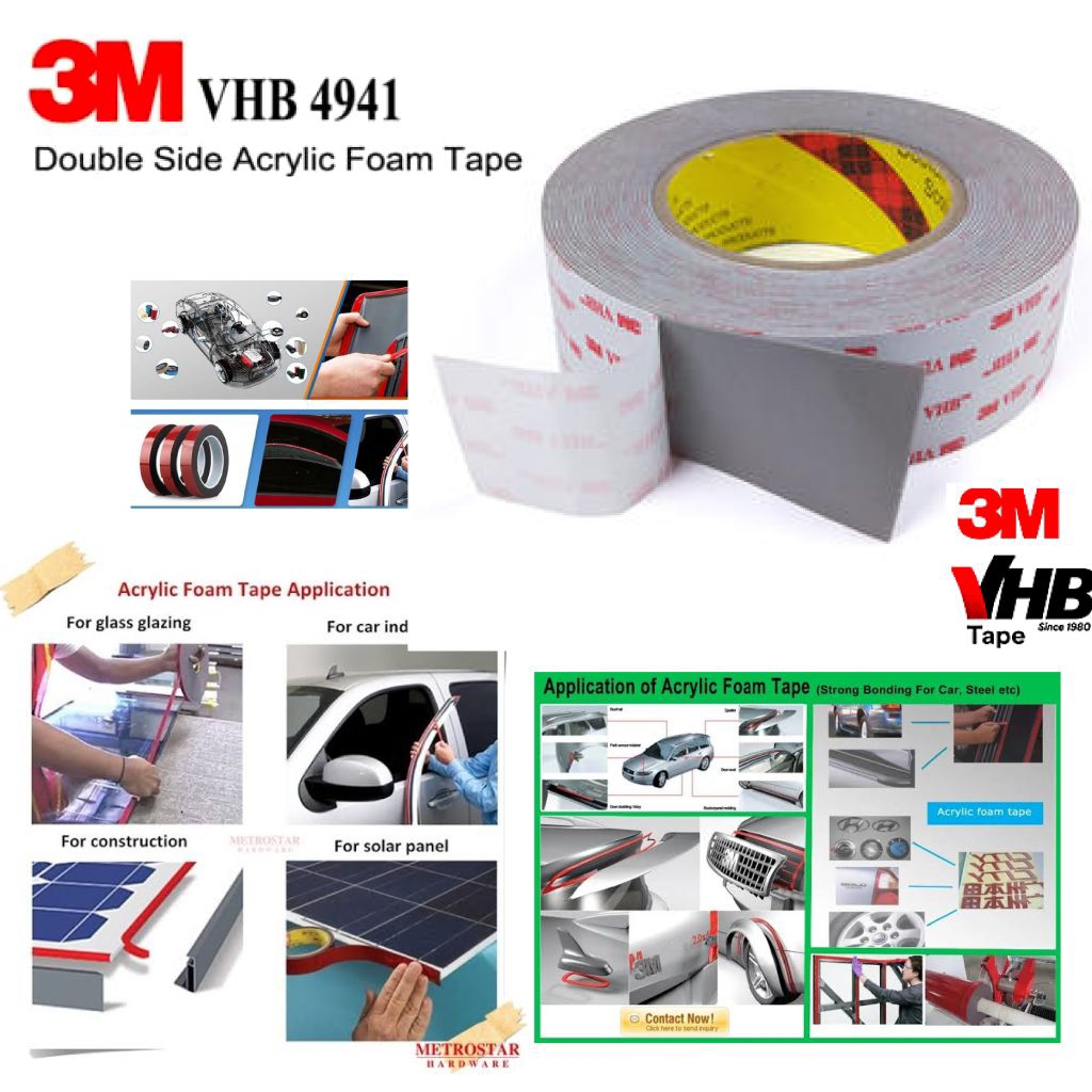 เทปกาว 2หน้า 3M 4941VHB Acrylic Foam Tape ใช้แทน 3M 4229 ได้เลย