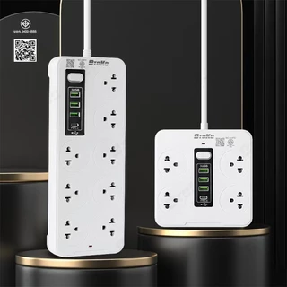 ปลั๊กไฟมีพอร์ต USB+PD ปลั๊กไฟมัลติฟังก์ชันพร้อมสายต่อขยาย 2200W มีขนาดสายยาว 3/ 5/10 เมตร ให้เลือก