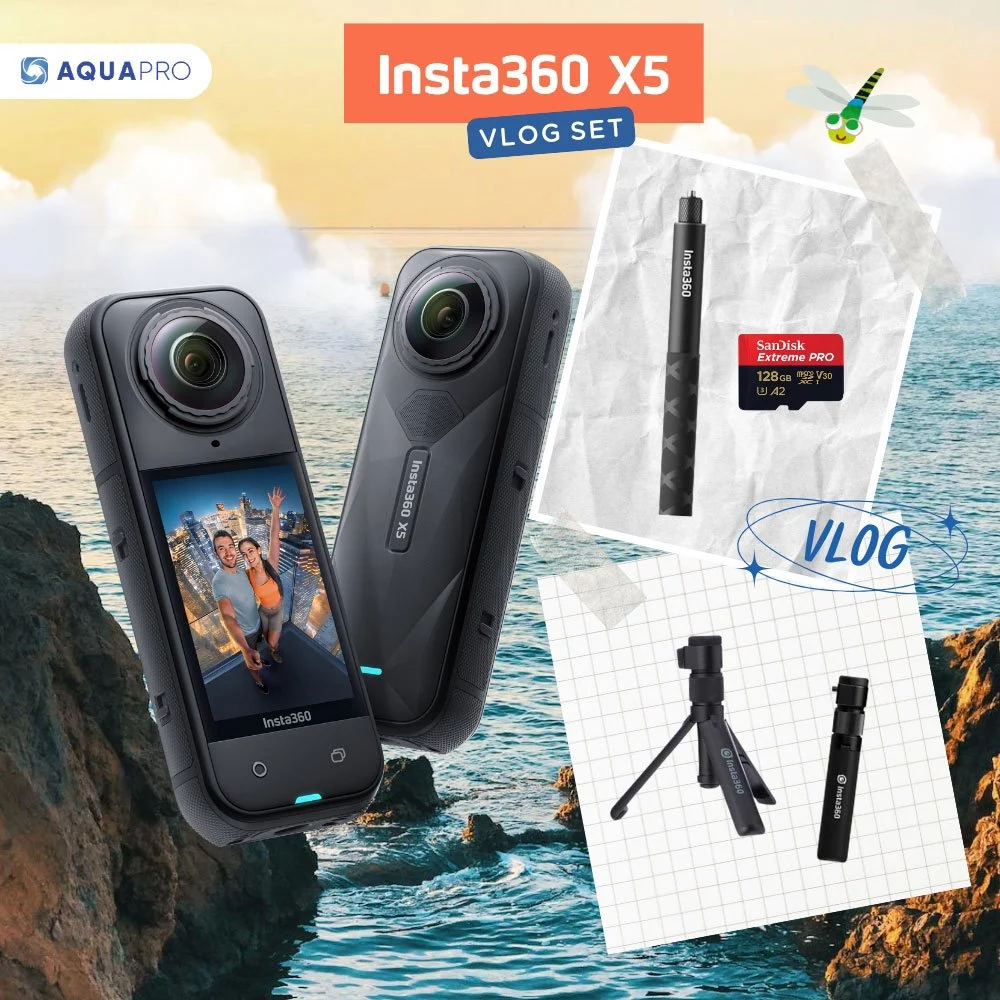 Insta360 X5 เซตกล้อง ของแถมเยอะ Action Camera Set Insta360 X5 8K 360 Action Cam ประกันศูนย์ไทย thumbnail 5