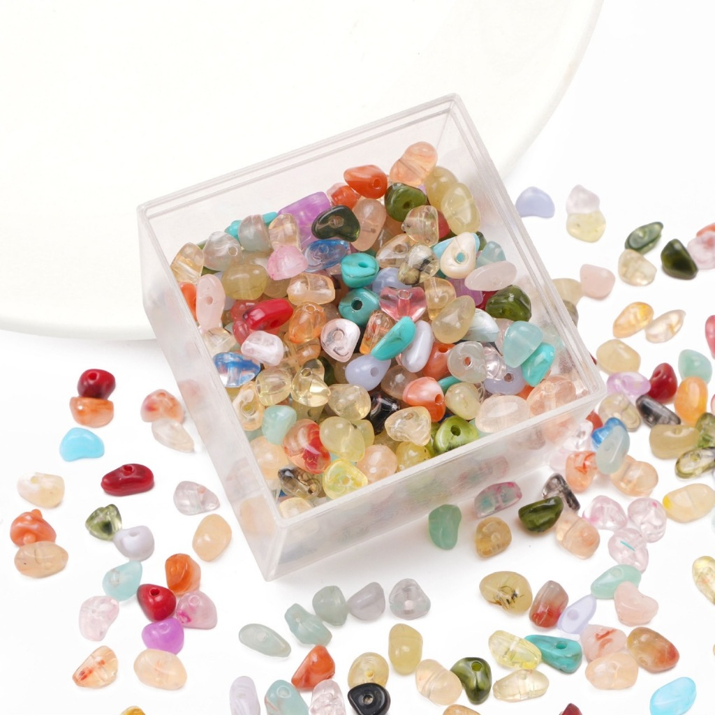 ลูกปัด หินออ่อน ขนาด6mm หินขนาดเล็กจิ๋ว อุปกรณ์เสริมงานรฝีมือ diy เหมาะสมสำหรับทำสร้อยคอ กำไลข้อแขน