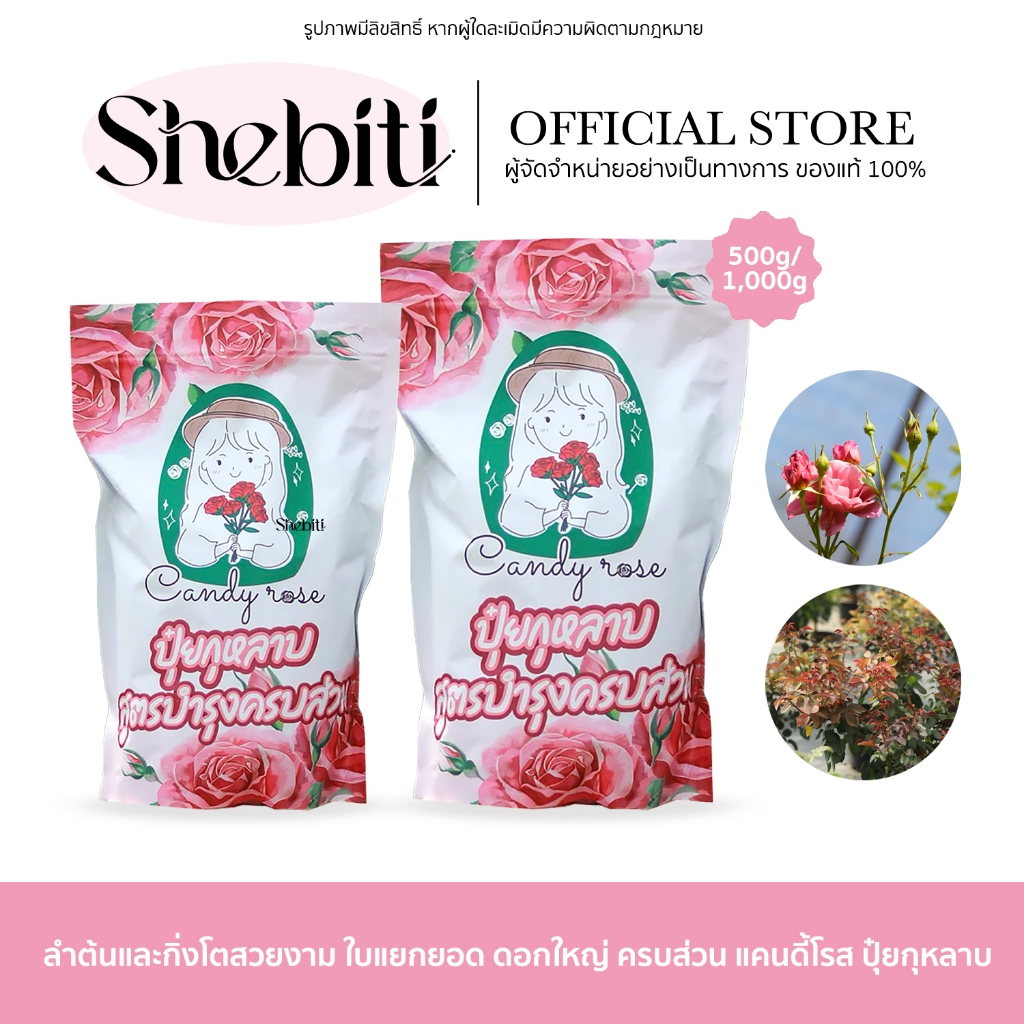 Candy Rose แคนดี้ โรส ปุ๋ยกุหลาบ ปุ๋ย ดอกไม้ ครบส่วน ราก ลำต้น กิ่ง ใบ แตกยอด สวย อวบอิ่ม ดอกใหญ่