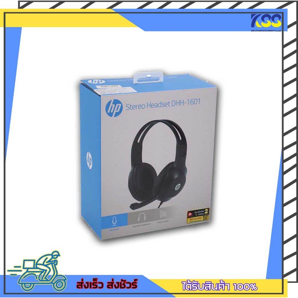 หูฟังแจ็ค 3.5มม. HP Stereo Headset Jack 3.5mm Black รุ่น dhh-1601 สีดำ เปิดบิล Vat ได้ พร้อมส่ง