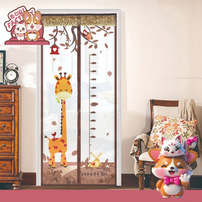 Boqi Factory  ม่านแม่เหล็กกันยุง ติดประตู หน้าต่าง หมุดทองเหลือง 1 ชุด Door1
