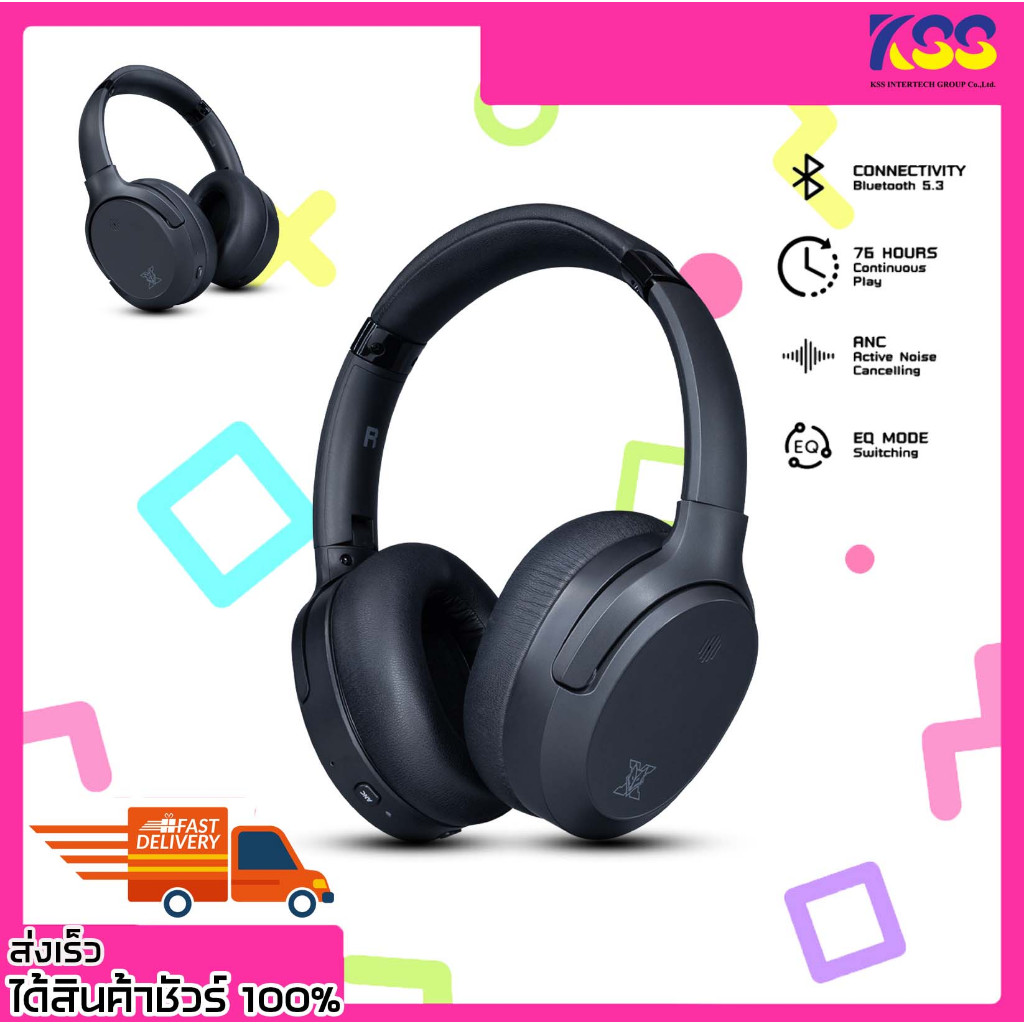 หูฟังครอบหูบลูทูธไร้สาย NUBWO X901 ASHLYNN FOLDABLE GAMING HEADSET BT5.3&ANC 3 EQ MODE ประกัน 2 ปี