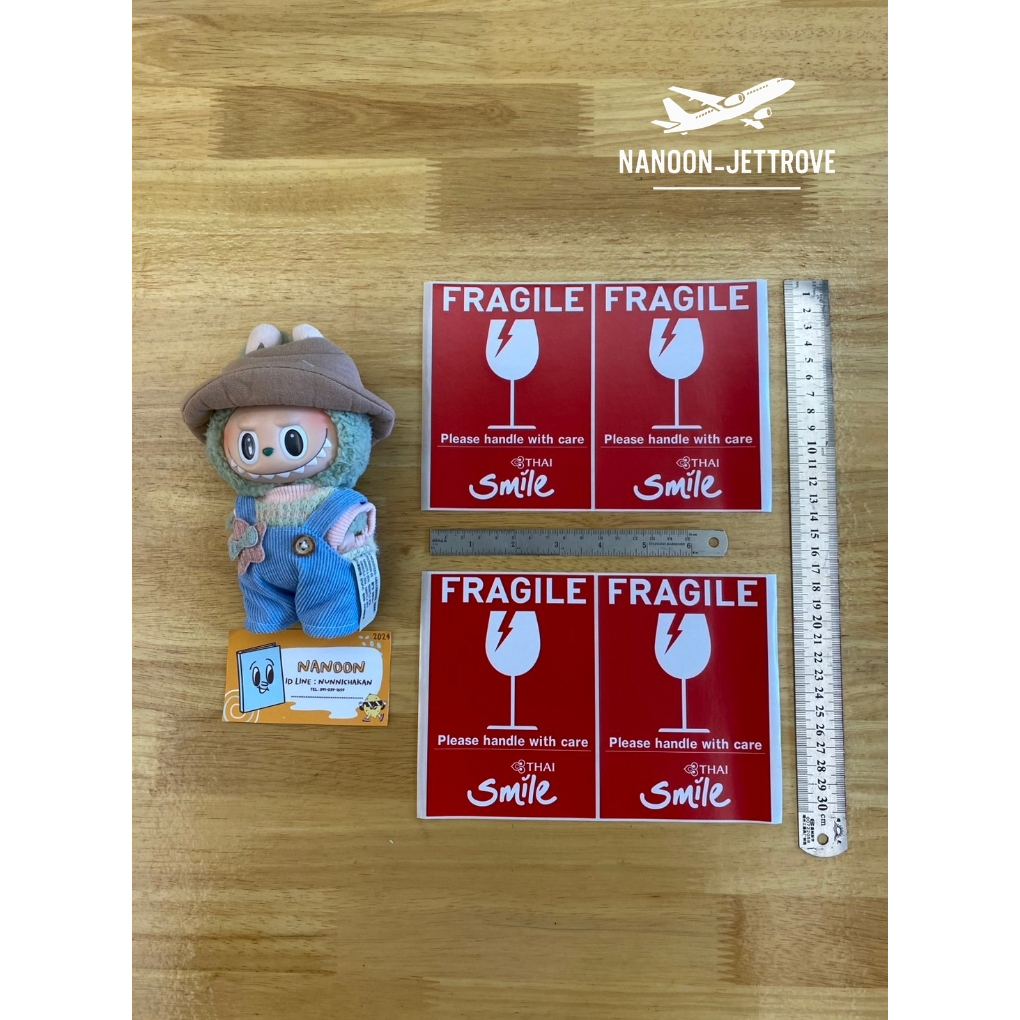 ✨NEW สติกเกอร์ FRAGILE สายการบิน Thai Smile | สติกเกอร์กันกระแทก | ยังไม่ผ่านการใช้งาน