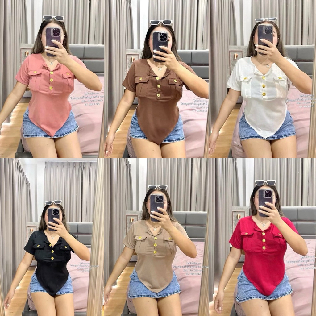 ❤️‍ ถูกที่สุด❤️‍  กระดุมทอง แต่งกระเป๋าหน้า 34-44ผ้าร่องยืดเยอะ (A16)