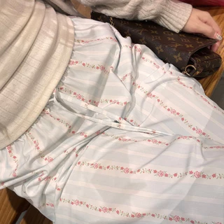 Dopey.Puffy / Rosie Pants กางเกงขายาวผูกเชือกลายดอกไม้ (A02)