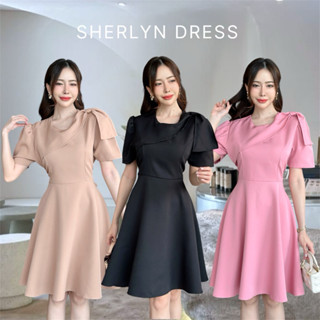 Sherlyn dress เดรสออกงาน เดรสแต่งโบว์ไหล่ข้างเดียวใส่ออกงาน …