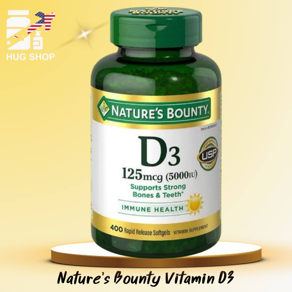 พร้อมส่ง✅EXP.2028⚡️⚡️ Nature's Bounty D3 125 mcg 400 เม็ด