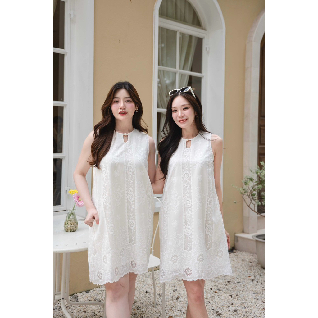 ร150  แพรรี่เดรส M หมด  มินิเดรสลูกไม้สีivory ลด50% ไม่รับเคลมหรือกดคืนนะคะ