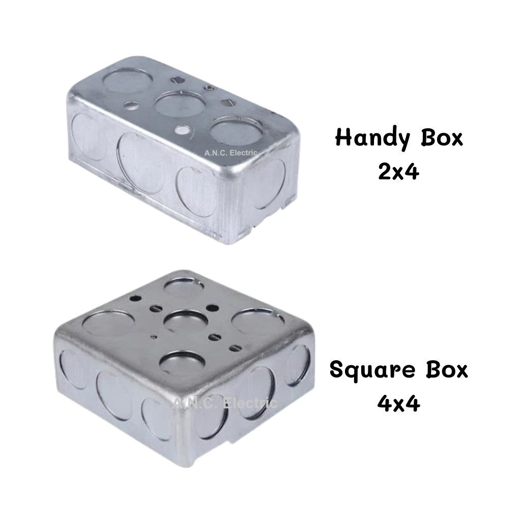 Handy box บ๊อกเหล็กฝัง 2x4 Square box บ๊อกเหล็กฝัง 4x4 แบบตื้น ฝาปิดทึบ บ็อกเหล็กฝัง