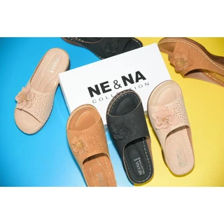 รองเท้าผู้หญิงเเบบเเตะสวมส้นสูงปานกลาง No. FD-670 NE&NA Collection Shoes