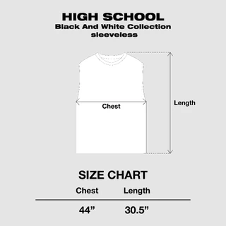 Highschool Black And White Collection Sleeveless T-shirt เสื้อยืดแขนกุดราคานักศึกษา