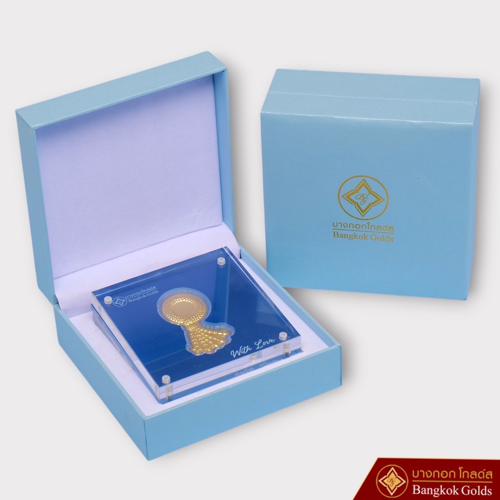 BangkokGolds พวงมาลัย แผ่นทองคำเเท้ 99.99% น้ำหนักเฉพาะทอง 0.3 กรัม * ทองแท้