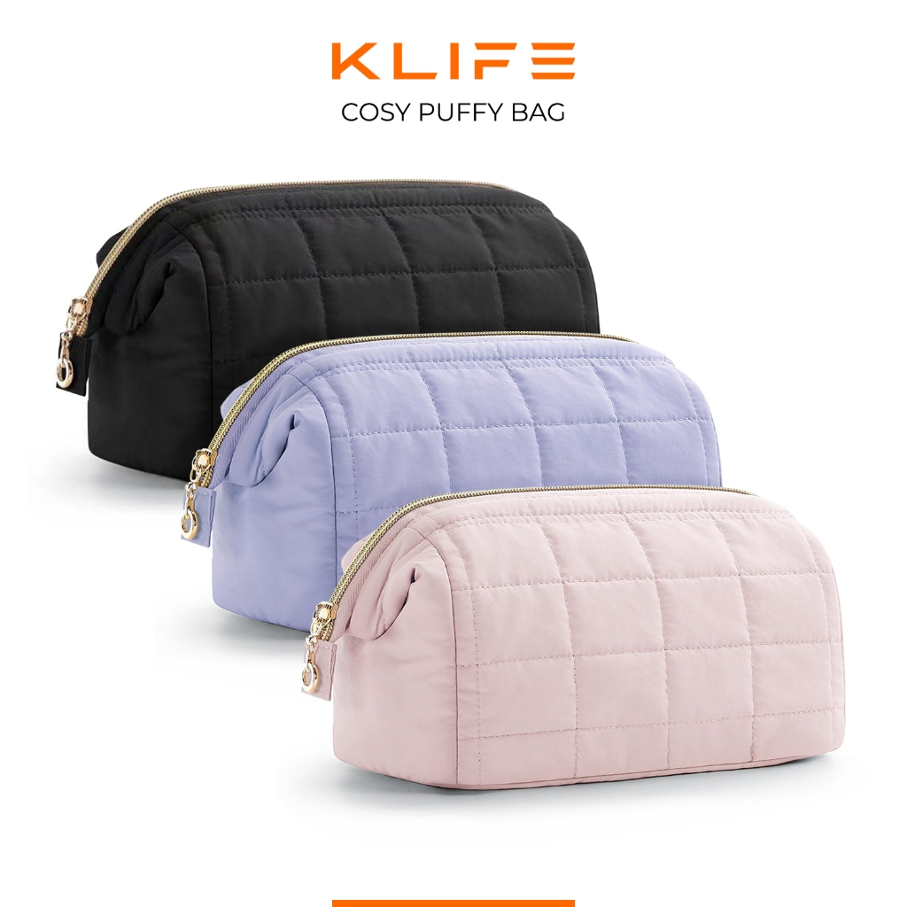 กระเป๋าจัดระเบียบ กระเป๋าเครื่องสำอางพกพา กระเป๋าเดินทาง COSY PUFFY BAG กันกระแทก กันน้ำ ใส่ได้เยอะ