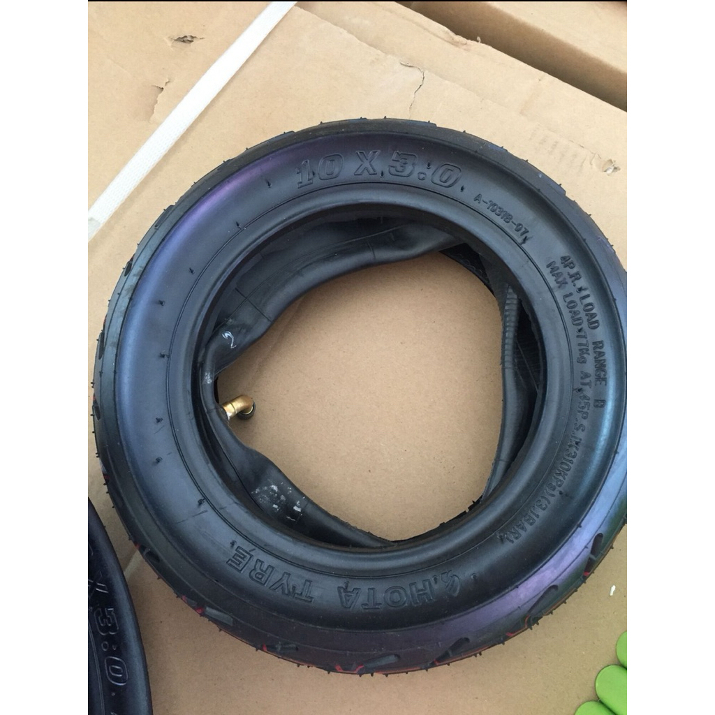 ยางนอกใน 10x3.0 ยางสกูตเตอร์ไฟฟ้า ขอบ 6" วัดรวมยาง 10" ทนต่อพื้นผิวถนนประเทศไทย รับน้ำหนักได้ดีกว่ายางเดิม