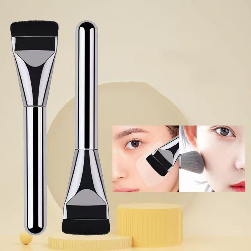 แปรงรองพื้น ตรงเดียว ขนแปรงนุ่ม เครื่องมือ ความงาม แบบพกพา แปรงแต่งหน้ามัลติฟังก์ชั่น