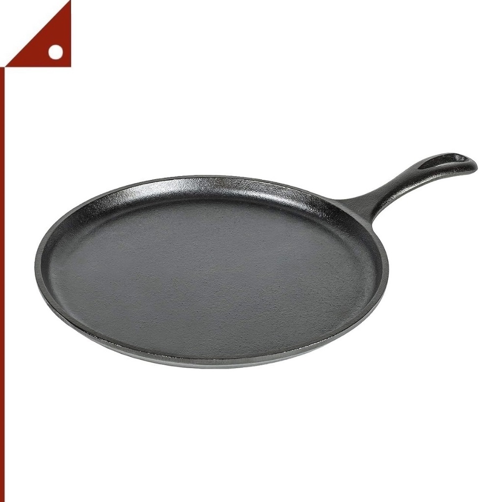 Lodge : LDGL9OG3PLT* กระทะแผ่นเรียบเหล็กหล่อทรงกลม Pre-Seasoned Cast Iron Round Griddle, 10.5 Inch.