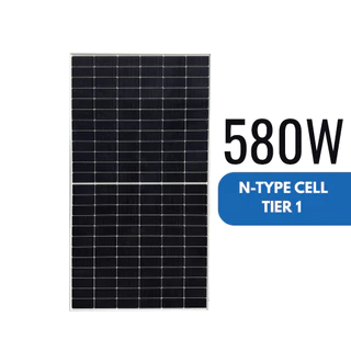แผงโซลาร์เซลล์ 580 วัตต์ MONO HALF CELL N-TYPE TIER1 แบรนด์ LUXEN