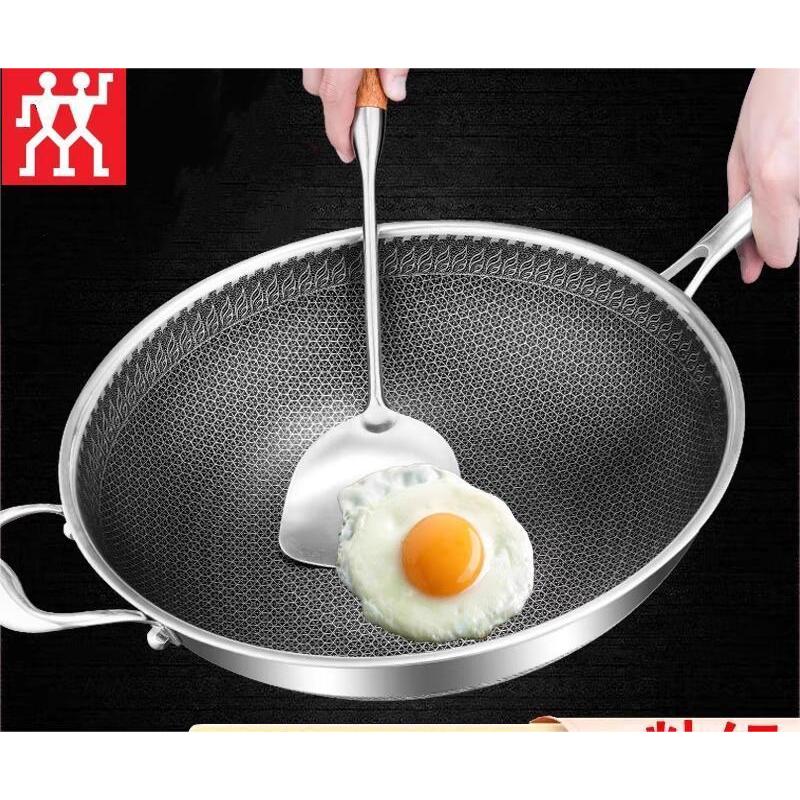 ZWILLING กระทะ 32 ซม. สแตนเลส กระทะในครัวเรือน กระทะเคลือบส