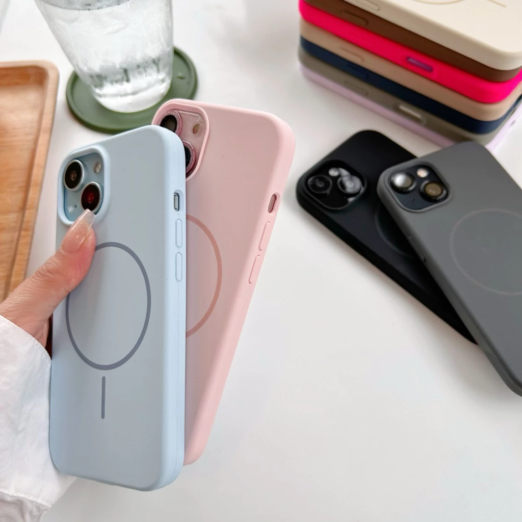 ใหม่ งานกำมะหยี่ เคสซิลิโคนชาร์จไร้สายวงแหวนแม่เหล็ก for iPhone11'12'13'14'15'16'PRO'MAX 7plus 16promax 15Promax 16plus thumbnail 7