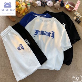 ชุดเด็กชาย ชุดลำลองเด็ก แฟชั่นทรงหลวม สีพื้น+พิมพ์ลายตัวอักษ…