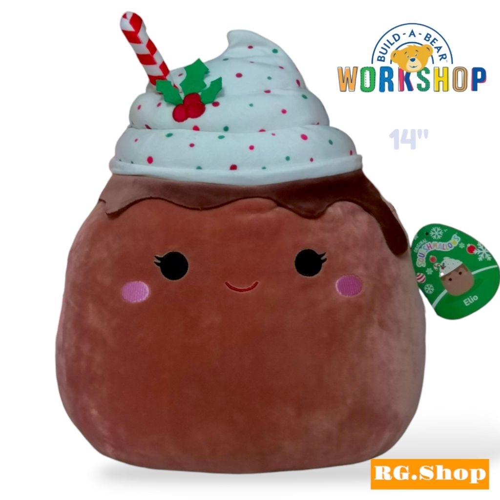 ✅พร้อม​ส่ง​✅Squishmallows 14" Christmas 2022 Peppermint Mocha Hot Cocoa "Elio" ตุ๊กตา มาสเมลโล่นุ่มน