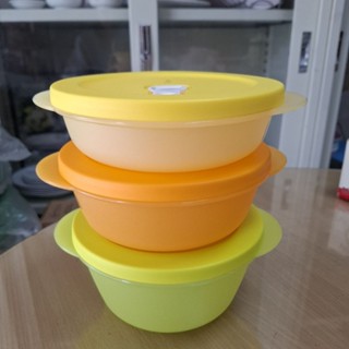 Tupperware ถ้วยคริสตัลเวฟ กล่องข้าวไมโครเวฟกลม ฝาปิดแน่น กัน…