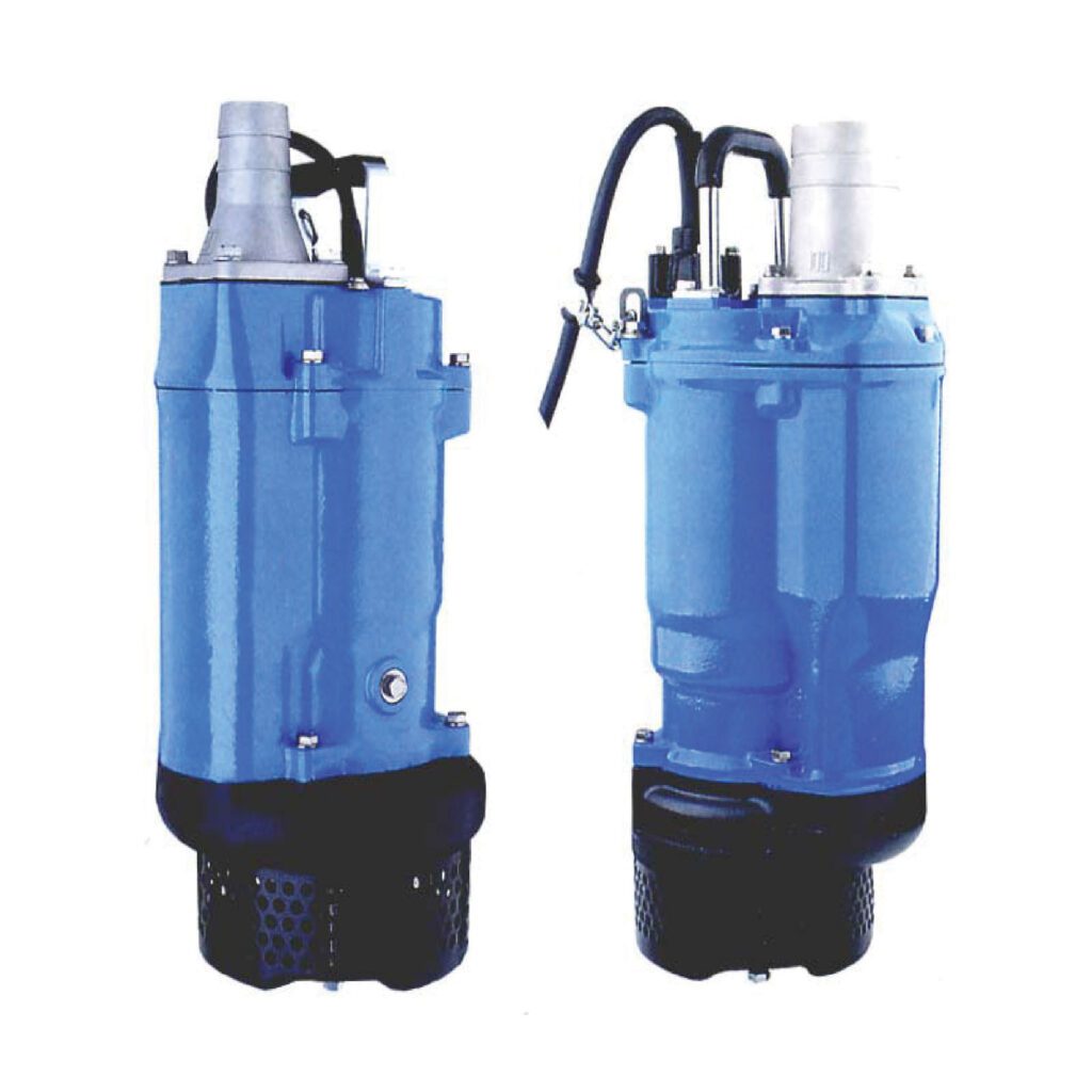 ปั๊มแช่ดูดโคลน KBZ เสื้อเหล็กหล่อ ท่อน้ำออกบน  ขนาด4"/5HP/380V ยี่ห้อOKURA รุ่นKBZ 43.7