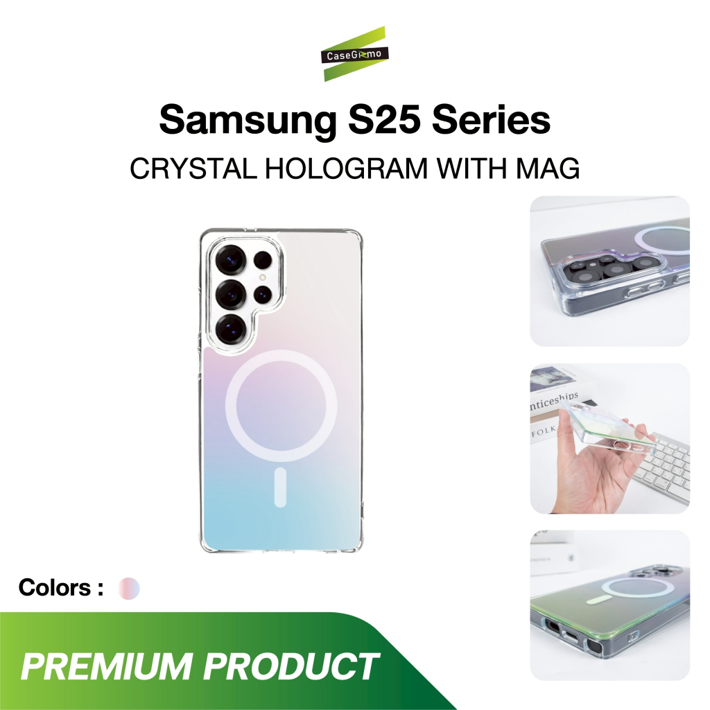 Gizmo รุ่น S25 Ultra เคสใส เคสโฮโลแกรม เคสกันกระแทก Defense Hologram With Mag Case