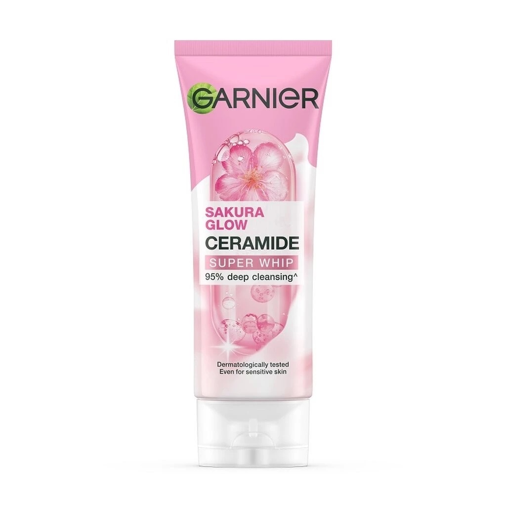 Garnier การ์นิเย่ ซากุระ โกลว์ เซราไมด์ ซูเปอร์ วิป 100 มล. (GARNIER SAKURA GLOW CERAMIDE SUPER WHIP